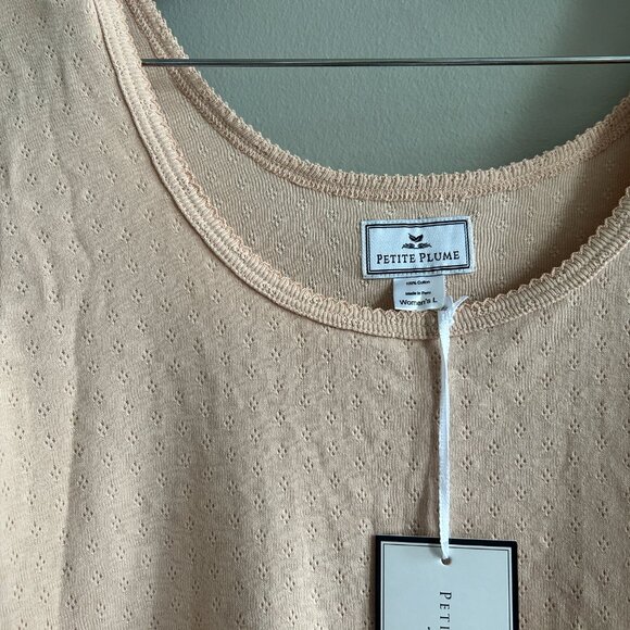 Petite Plume Pima Cotton Pointelle LS top - Picture 5 of 7